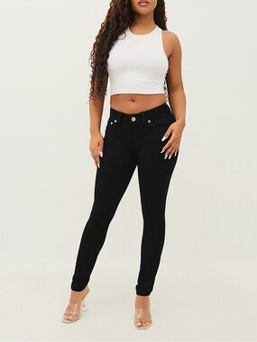 True Religion Jennie Curvy Women’s Black Super Skinny Jeans Size 30 NWT